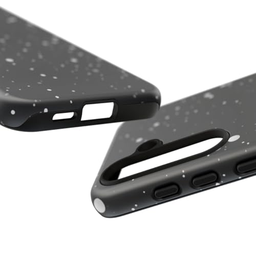 Coque Samsung S24 rigide mate à pois blancs texture spatiale