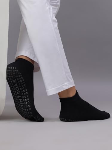 Image of Mint & Oak Unisex Two-Toe Grip Socks Anti-Slip Socks for Yoga, Pilates, Home & Elderly Use | Non-Skid Sole for Fall Prevention | Breathable & Stretch Fit