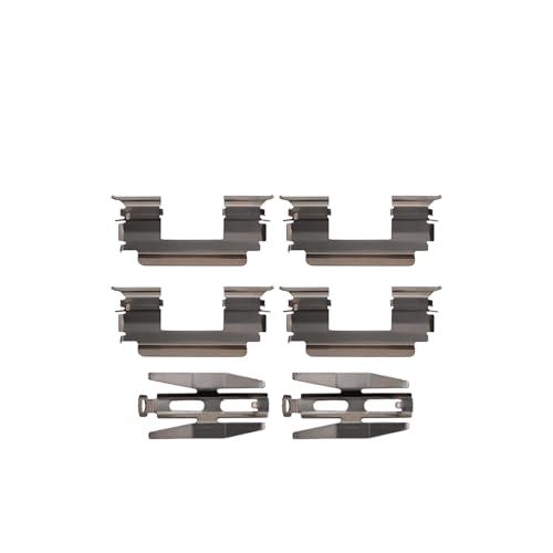 Image of Detroit Axle - Front Ceramic Disc Brake Pads with Hardware Kit Replacement for 1999 2000 2001 2002 2003 2004 Ford Mustang - 4pc Set