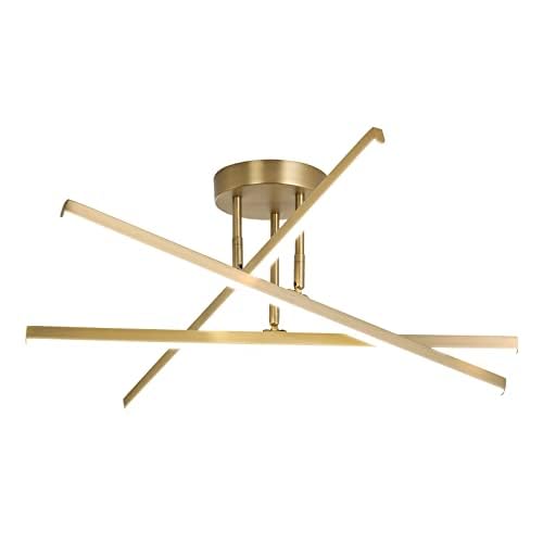 Lustre LED pour cuisine et salle à manger plafonnier 4 lampes moderne or
