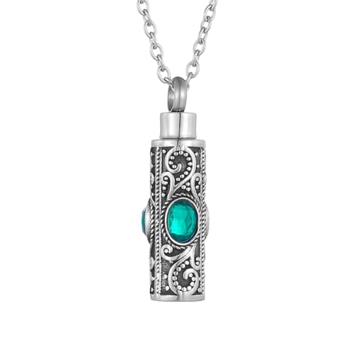 Collier d'urne de crémation en acier inoxydable aux finitions bijoux
