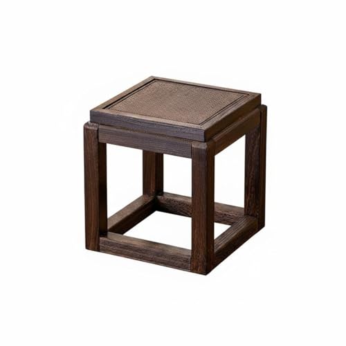 TAIZhiChen Taburete bajo Rústico Chino Compacto Taburete bajo Madera Maciza Textura de la Madera Cuadrado, Taburete Bajo De Doble Cara