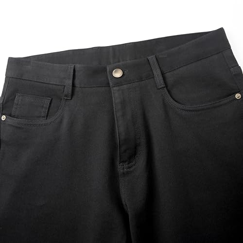 Classic Straight-Leg Men's Long Black Jeans, Made from Stretchy, Comfortable Fabric, Suitable for All Occasions.3