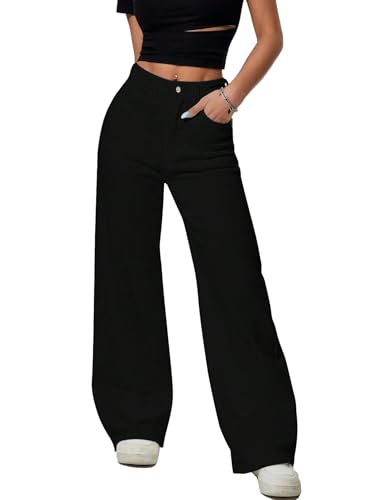 Image of TOPLOT Women's Jeans | High Rise Waist Design | Baggy Fit Style with Relaxed Silhouette | Trendy Look with Comfortable Wear | Easy Styling for Everyday Fashion | Casual, Streetwear (5204)