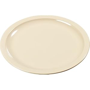 Carlisle FoodService Products Kingline Reusable Plastic Plate Appetizer Plate for Home and Restaurant, Melamine, 5.5 Inches, Tan, (Pack of 48)