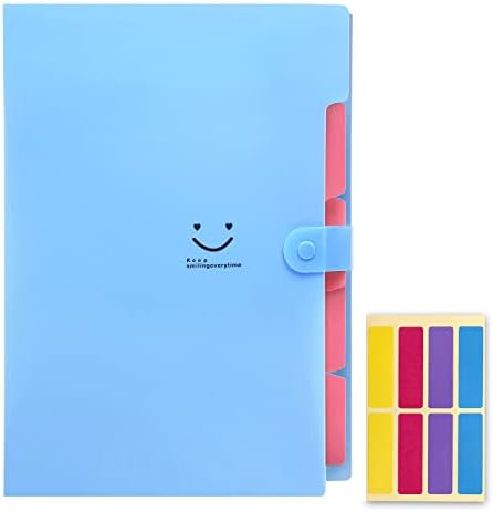KONVINIT Expanding File Folder Wallet Documents A4 File Folder Pockets with Buckle Closure for Office, Folder with 5 Pockets, Pink Cover