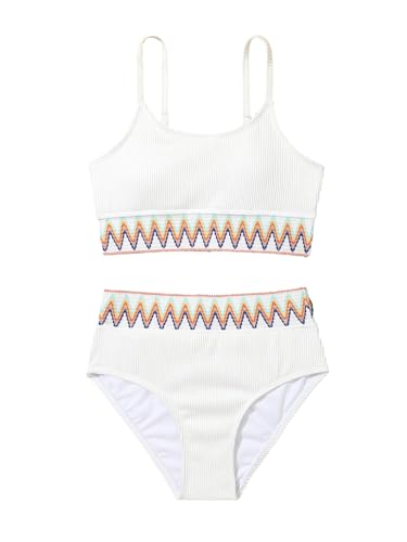 Image of Lilosy High Waisted Tummy Control Ribbed Bikini Crop Top Brazilian Swimsuit Set 2 Piece