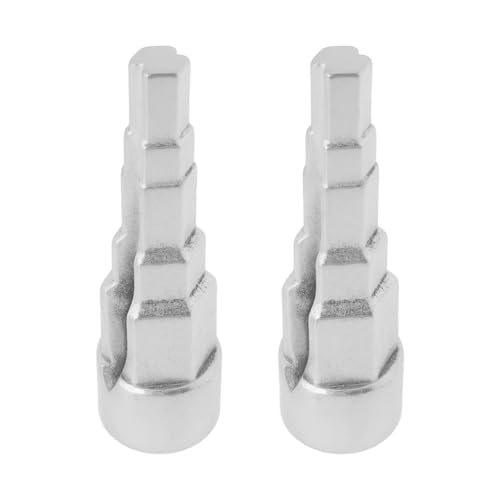 Create idea 2 Llaves para Radiador de 1/2 Pulgada Llave Escalonada de Cabeza Cuadrada para Válvulas de Plomería Termostatos 85 X 13 Mm Color Plateado