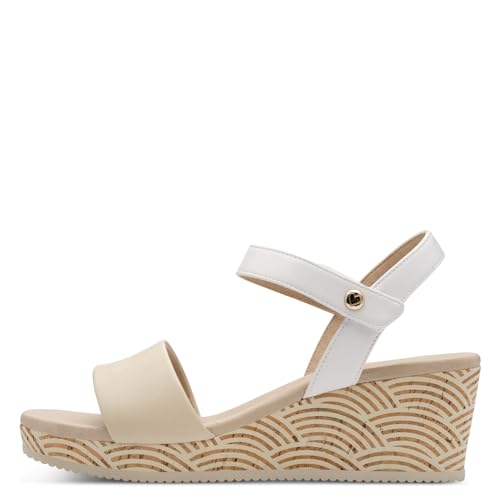 Sandale beige MARCO TOZZI à bride ajustable et semelle souple
