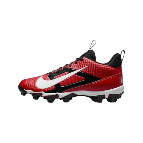 Nike Alpha Menace 4 Shark Football Cleats (FN0028-600, University Red/Metallic Silver/Team Red/White) Size 13
