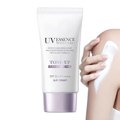 Bloqueador solar facial – Crema protectora solr iluminadora | Prebase para el cuidado de la piel facial ligera y no pegajosa | Protección SPF Protector solar hidratante para senderismo deportes al ai
