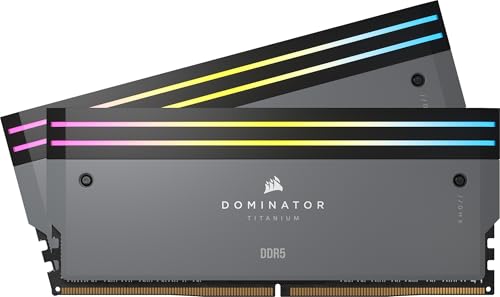 Image of CORSAIR Dominator Titanium RGB DDR5 RAM 96GB (2x48GB) 6000MHz CL30-36-36-76 1.40V AMD EXPO Intel XMP 3.0 Desktop Computer Memory - Gray (CMP96GX5M2B6000Z30)