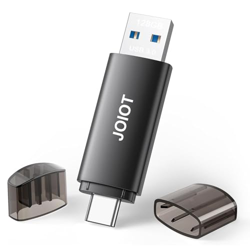 1 Stück USB Stick 128GB 3.0 USB C Stick 3.0 2 in 1 USB 3.0 Flash Drive OTG Speicherstick High Speed Flash Laufwerk Mini Flash Drive für IOS Android Handy Linux Laptop Schwarz