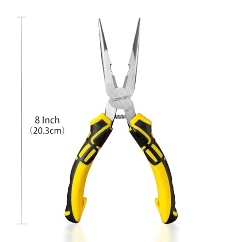 BOOSDEN 8 inch Needle Nose Pliers with Side Cutters, Precision Long Nose Pliers with Wire Cutters, Professional Needle Nose Spring Loaded Pliers, Used for Cutting Clamping Pinching Jewelry Making 2 BOOSDEN 8 inch Needle Nose Pliers with Side Cutters, Precision Long Nose Pliers with Wire Cutters, Professional Needle Nose Spring Loaded Pliers, Used for Cutting Clamping Pinching Jewelry Making - Image 2
