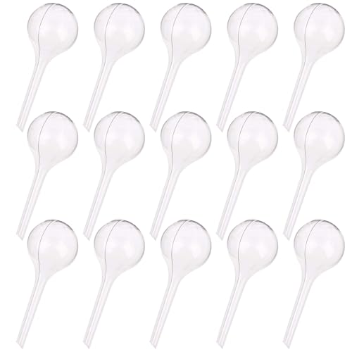 15-PACK Small Watering Globes, 1.96 Inch Diameter Plant Watering Globes Imitation Glass Watering Bulbs Houseplant Plant Pot Bulbs, Garden Watering PVC Self Watering Irrigation Drippers for Garden