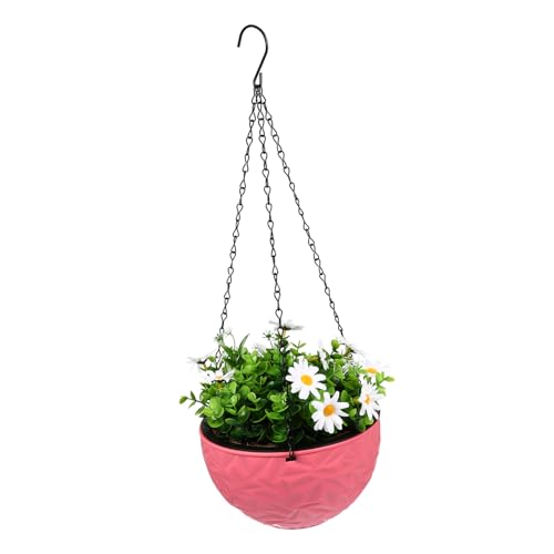 Levemolo Maceta Colgante de Plástico Pequeña Rosa Recipiente para Plantas Verdes Macetero Suspendido Decorativo para Jardín y Balcón Diseño Duradero y Práctico