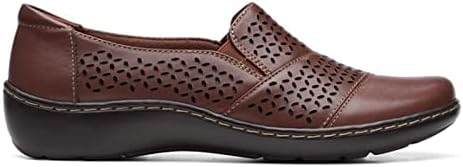 Clarks Women's Cora Drift Loafer, Dark Tan Leather, 8 | Image 1