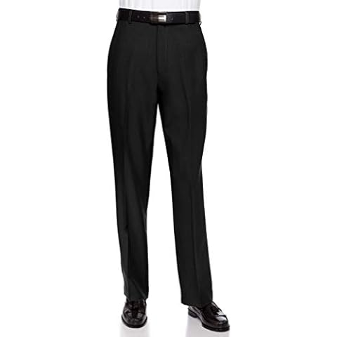 RGM Men's Flat Front Dress Pant Modern Fit - Perfect for Every Day! Black 48W x 30L Cover