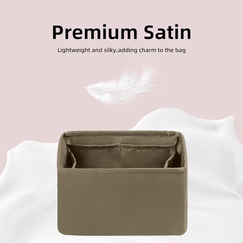 Image of DGAZ Silk Purse Organizer Insert Fits Chanel Duma Bags,Silky Smooth Bag Organizer,Luxury Handbag & Tote Shaper(Etoupe grey,22A /22C /23C Large)