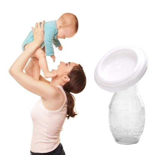 Extractor de Leche Materna,Recolector de Leche Materna,Silicona Sacaleches Manual,Extractor de Leche Transparent,Sacaleche de Silicona con Tapa,Recolector de Leche Materna,Saludable e Inofensivo