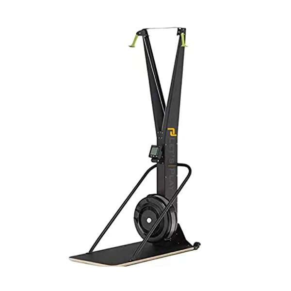 Let's Play® Ski Exercise Machine for Home Gym – Full Body Cardio Ski Trainer with Adjustable Resistance, LCD Monitor & Non-Slip Foot Pedals
