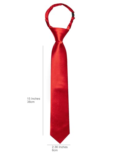 Image of Barry.Wang Boys Ties Pre-Tied Satin Solid Color Kids Tie Pocket Square Set Adjustable Formal Necktie Graduation School