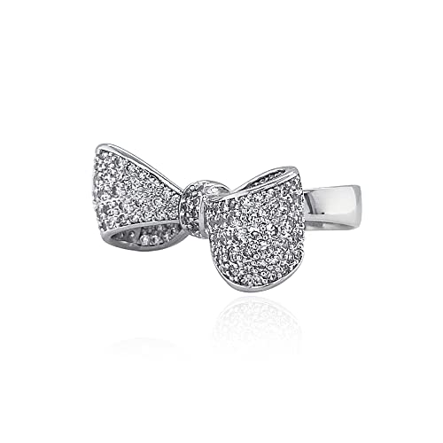 LAVINA Ribbon Bow CZ Ring Cocktail Ring For Women Bride's Wedding Proms Holiday Birthday3