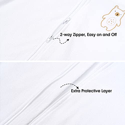Phf Soft Baby Sleep Sack, 6-12 Months Baby Wearable Blanket, 2-Way Zipper Micro-Fleece Sleeping Bags, 2 Pack Comfy Toddler Sleeping Sack For Baby Boys Girls, Medium Size, White&Grey #TOP4