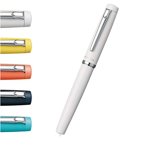 プラチナ プロシオン 万年筆 PROCYON 新開発 五角絞りステンレスペン 恒星 スリップシール機構 (#3 ポーセリンホワイト, 細字F)