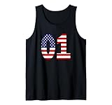 Drapeau des USA Numéro 01 Anniversaire Patriotique – Cadeau Né en 2001 Débardeur