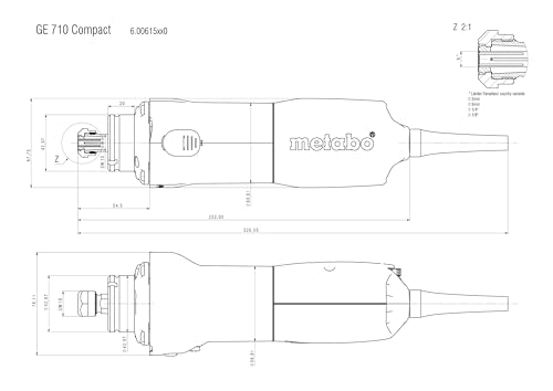 Amoladora recta Metabo GE 710 Compact de cuello corto para desbaste de precisión 3