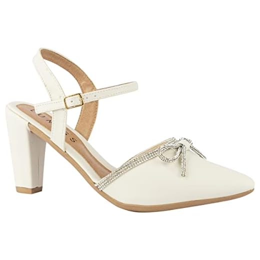 Sapato Feminino Scarpin Salto Alto Fino Laço Em Strass Macio offwhite34