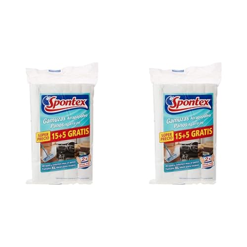 Spontex Gamuzas Atrapapolvo 20 Unidades, Negro, Pack de 1, 20, 20 unidad, 1 (Paquete de 2)