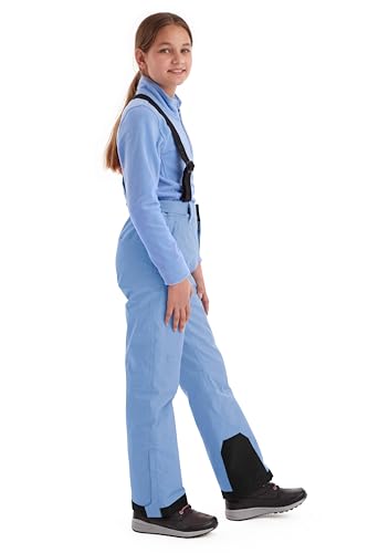 killtec Mädchen Skihose mit abzippbarem Latz und Kantenschutz Girls Skihose 242, Jeansblau, 164, 43402-000