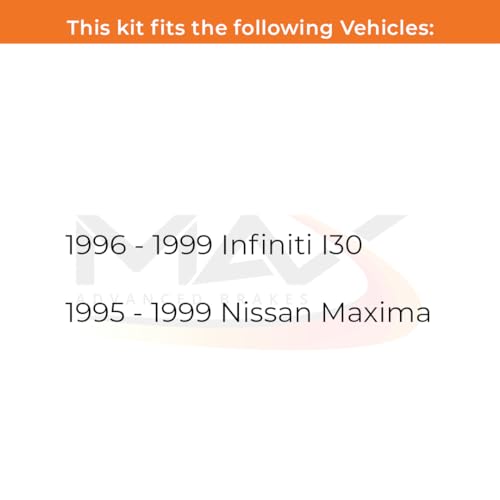 Image of Max Advanced Brakes Front & Rear Brake Kit Compatible With 1995-1998 1999 Nissan Maxima Compatible With Infiniti I30 Replacement Premium OE Disc Brake Rotors and Ceramic Brake Pads