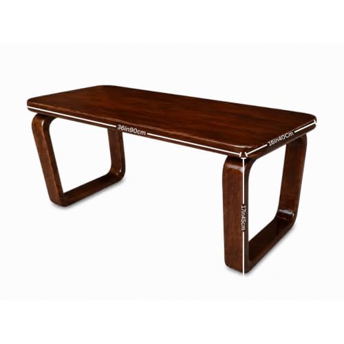 Image of Handmade Big Size 36x16x17inch Solid Wood Coffee Table for Living Room Wooden - Modern Walnut and Oak, Minimalist Mid-Century Design Coffee Table for Living Room Wooden (Oak)