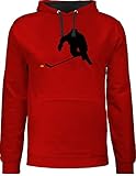 Shirtracer Eishockey Trikot Ersatz - Eishockey Sprint - XS - Rot/Schwarz - Hannover Pulli - JH003 - Hoodie zweifarbig und Kapuzenpullover für Herren und Damen