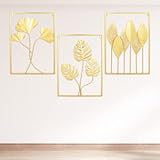 Photo Gallery clearfragrans set di 3 decorazioni da parete in oro con fiori in metallo, decorazione da parete, per camera da letto, spogliatoio, hotel, librerie, 60 x 40 x 1 cm, oro Photo Gallery clearfragrans set di 3 decorazioni da parete in oro con fiori in metallo, decorazione da parete, per camera da letto, spogliatoio, hotel, librerie, 60 x 40 x 1 cm, oro
