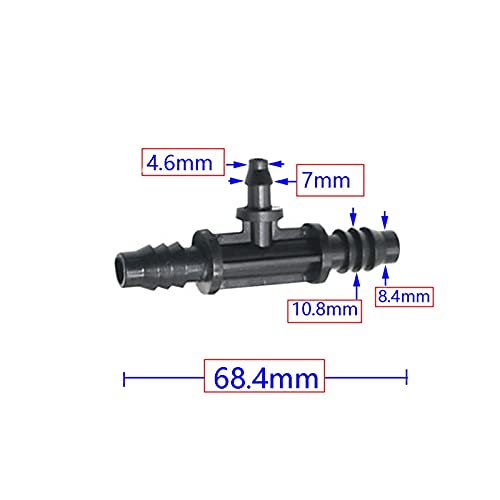 Accesorios de riego con conectores de manguera de 8 mm y codos en forma de T 6