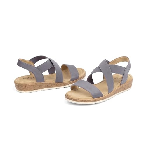 Image of VJH confort Women's Flat Sandals, Comfort Slip-on Elastic Ankle Strap Slingback Light Weight Casual Walking Sandals