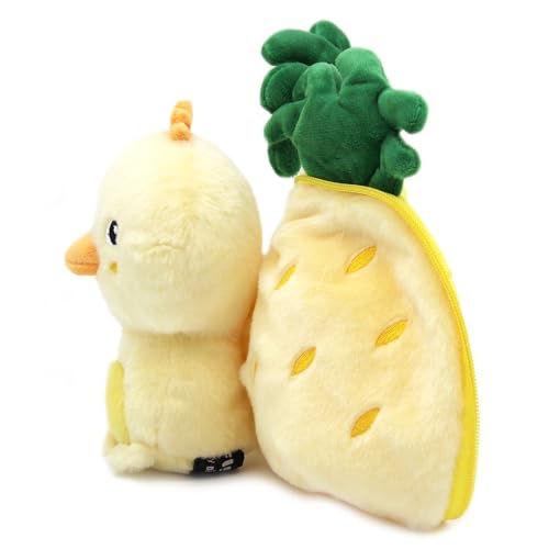FLIPETZ Nugget The Chick Plushie, Reversible Pineapple to Chick 2-in-1 Stuffed Animal - Image 3