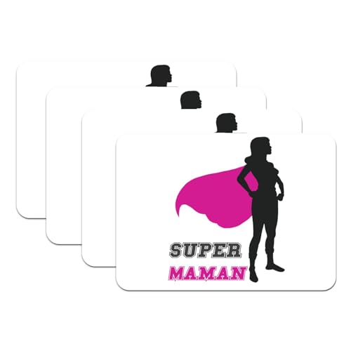 Set de table Super Maman en caoutchouc résistant aux finitions soignées