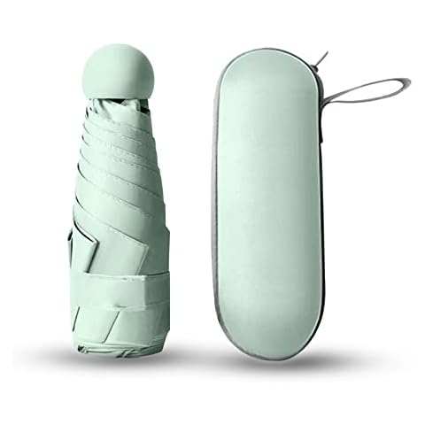 Cloudia Small Mini Umbrella with Case Compact Design for Travel Lightweight Portable Outdoor Sun and Rain Umbrellas (Mint) Cover