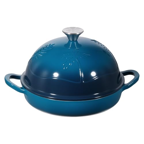 VEVOR Horno Holandés de Hierro Fundido Esmaltado de 4,73 L, para Hornear Pan de Masa Madre, Olla Robusta con Tapa y 2 Asas, Apto hasta 260 °C, Olla para Familiares y Amigos, 329 x 250 x 180 mm