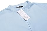 COOFANDY Men's Cotton Henley Shirt Long Sleeve Hippie Casual Beach T Shirts A-Sky Blue 3XL - Image 6