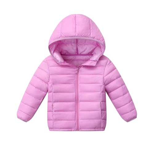 Girls Puffer Jacket Fashion Kids Outdoor Winter Zip Up Jackets Hooded Cute Warm Packable Coat Outerwear