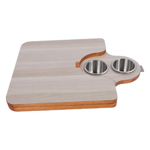 Fockety RV Tischplatte Ersatz, 29,53 x 15,35in 0,79in Dicke Massivholz rechteckige Pontoon Boot Tisch mit 2 Edelstahl-Becherhalter für RV, Yacht, Marine