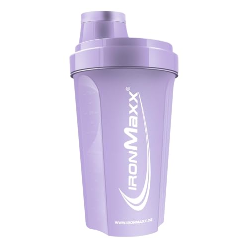 IronMaxx Eiweiß Shaker - 700ml Lavender | Auslaufsicher, Spülmaschinengeeignet, BPA & DEHP-frei | Proteinshaker mit Drehverschluss, Sieb & Mess-Skala
