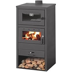EIDER BIOMASA – Estufa de Leña con horno de 13,75 Kw– Estufa de leña con horno – Estufa de leña compacta 106x48x51cm – Perfecto para interior - Volumen calefactable 237m3 – Hierro fundido