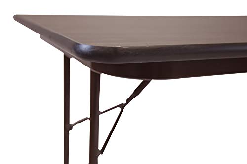 Correll Cf2460M-01 Rectangular 24" Width X 60" Length X 29" Height Walnut Melamine Fixed Height Top Folding Table #TOP4